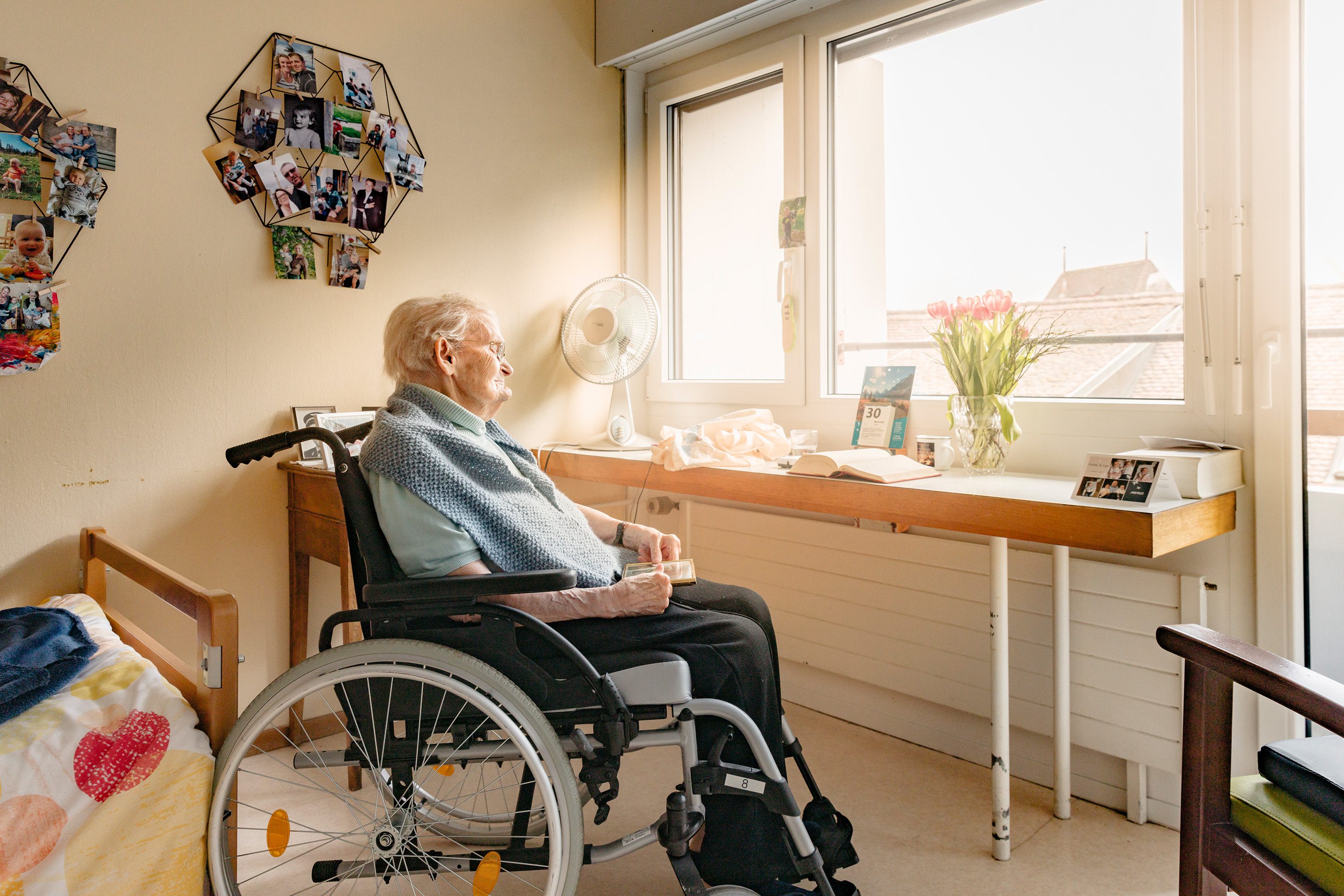 Madame Fuss in ihrem Zimmer der Résidence Amitié